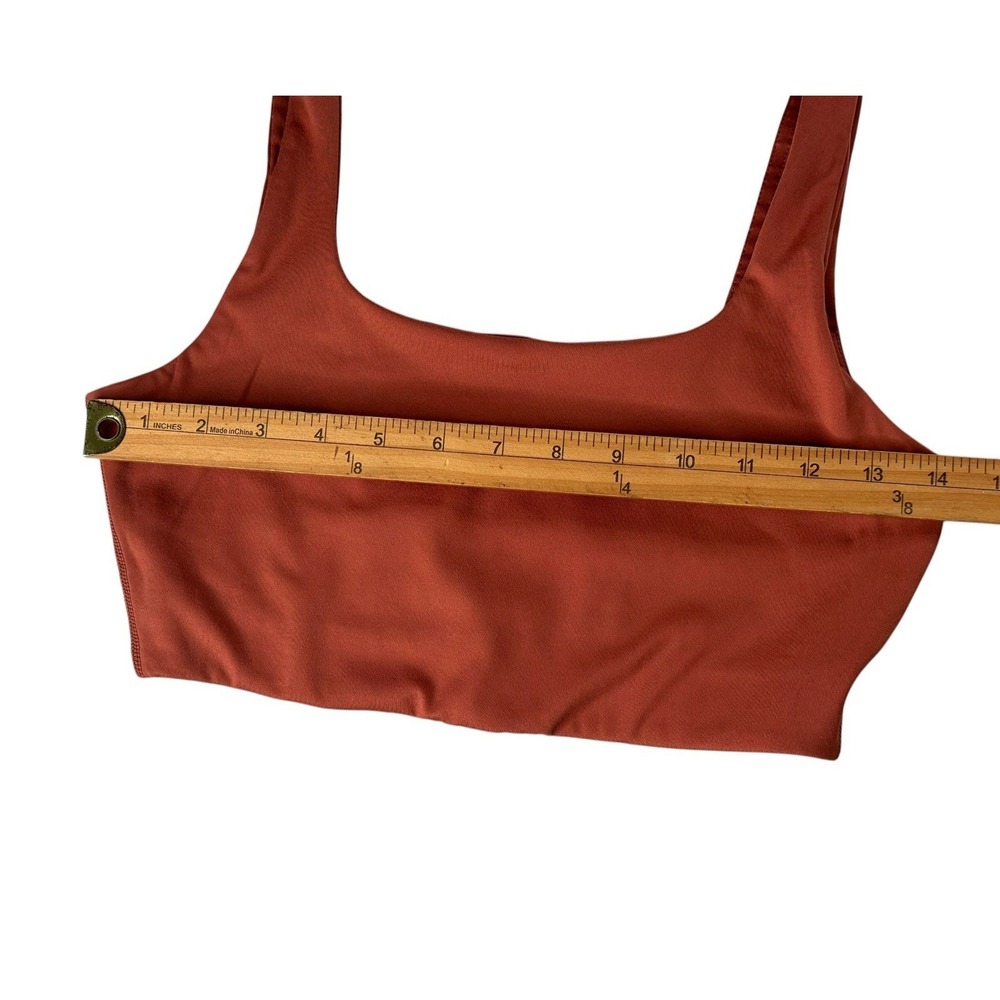 MADEWELL FLEX SQUARE-NECK SPORTS BRA IN BRICK RED SIZE SMALL - Picture 5 of 7